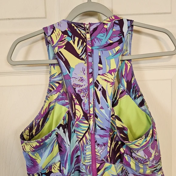 Title Nine Arabella Nimblene Halter Tropical Print Athletic Dress - Picture 6 of 9